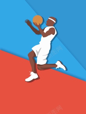 NBA职业联赛插画体育海报背景模板背景