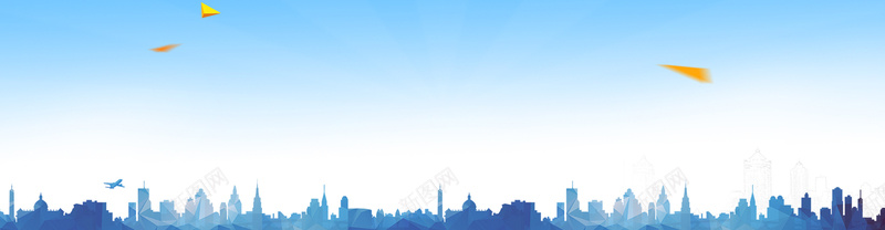 城市建筑风景海报banner背景psd设计背景_88icon https://88icon.com 海报banner 城市建筑 浪漫 风景 飞机 卡通 童趣 手绘