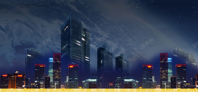 房地产大气宣传海报背景psd设计背景_88icon https://88icon.com 夜景 城市 房地产 星球 酷炫 科技 海报 宣传 背景