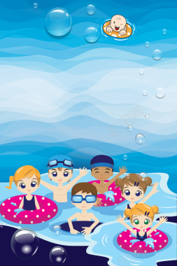 夏季游泳海报背景背景