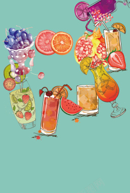 鲜榨果汁开业活动海报背景素材背景