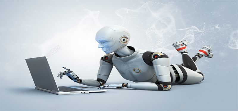 上网的机器人商务海报背景