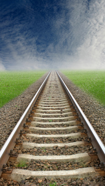 通往蓝天的铁路H5背景素材背景