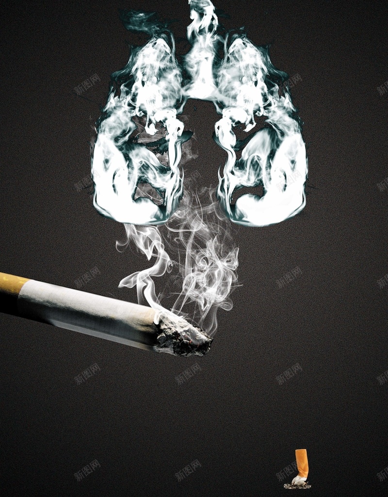 简约世界无烟日宣传推广海报背景psd设计背景_88icon https://88icon.com 吸烟有害健康 广告设计模板 禁止吸烟 香烟 肺 烟雾 世界无烟日 PSD素材