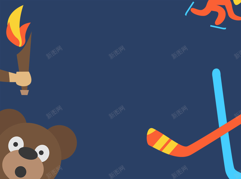 简约卡通儿童插画广告psd设计背景_88icon https://88icon.com 儿童插画 卡通 广告 简约 蓝色 火炬 滑冰 小清新