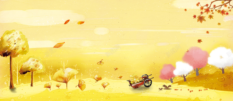 秋季插画背景素材背景