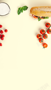 圣女果番茄食物H5背景背景