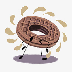 卡通手绘巧克力甜甜圈可爱素材