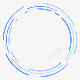 圆形科技感蓝色边框png免抠素材_88icon https://88icon.com 科技感 圆圈 线条 蓝色 边框
