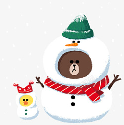 圣诞节雪人卡通小装饰元素素材