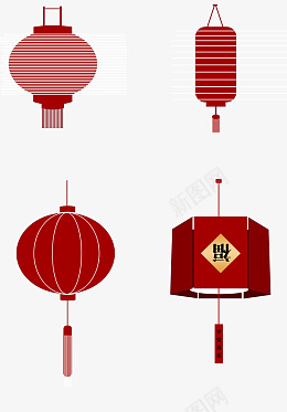 红灯笼图标元素中国风图标