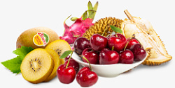 水果挂画新鲜水果樱桃火龙果高清图片