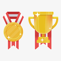 手绘荣誉奖杯素材