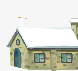 冬季积雪迷彩房屋素材