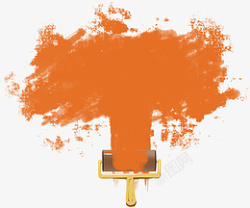 橙色油漆刷子素材刷子素材