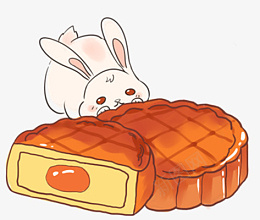 中秋节玉兔吃月饼装饰元素png免抠素材_88icon https://88icon.com 中秋节 玉兔 月饼 装饰元素