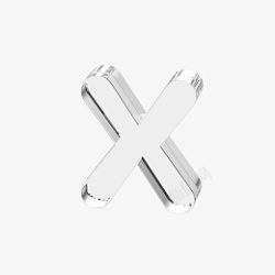 立体水晶透明字母x素材
