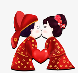 新郎新娘中国风中国风新郎新娘娃娃高清图片