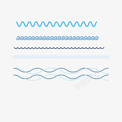 线条简单矢量波浪边素材素材