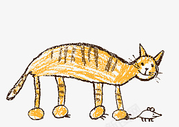 儿童手绘小猫png免抠素材_88icon https://88icon.com 儿童绘画 蜡笔画 粉笔画 手绘小猫