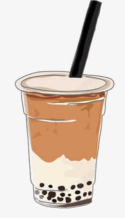珍珠奶茶手绘图卡通素材