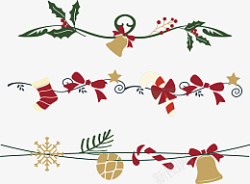 圣诞节装饰小铃铛糖果线条素材