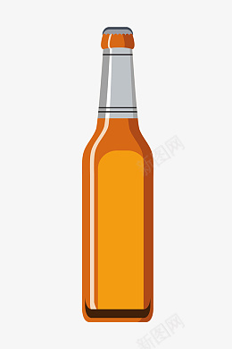 橙色的啤酒瓶插画png免抠素材_88icon https://88icon.com 玻璃瓶子插画 透明的玻璃瓶 创意瓶子 卡通瓶子 瓶子装饰 瓶子