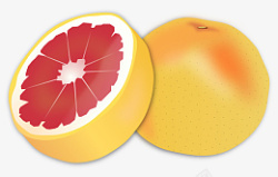 手绘水果血橙橙子水果果切素材
