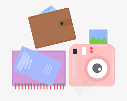 拍立得相机旅行png免抠素材_88icon https://88icon.com 旅行用品 记事本 旅游 旅行