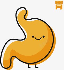 黄色胃肠胃卡通漫画拟人效果素材