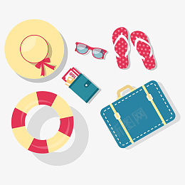 沙滩元素大集合png免抠素材_88icon https://88icon.com 沙滩 夏天 手绘 卡通 沙滩帽 拖鞋 救生圈