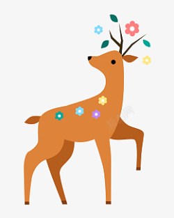褐色麋鹿矢量卡通褐色麋鹿高清图片
