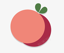 简单花环水果矢量图桃子图标