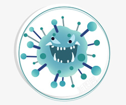 病毒颗粒免抠PNG新冠病毒图标高清图片