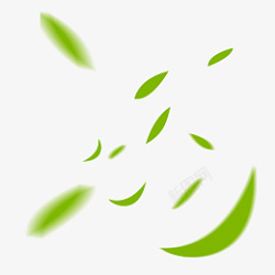 绿色矢量通用叶子漂浮免抠图案素材