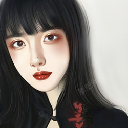 暗黑风格暗黑少女手绘插画高清图片