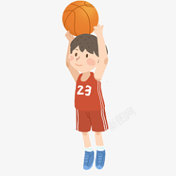 英姿打篮球投篮的男生免抠PNG素材高清图片