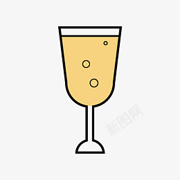 语音气泡香槟酒气泡酒酒水饮料图标