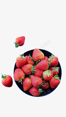 俯拍一盘草莓素材