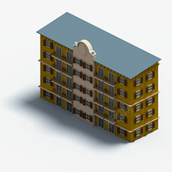 建筑3D立体模型png素材