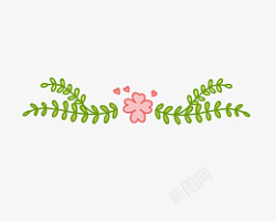 粉色小花藤蔓装饰边框素材
