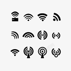 图标WIFI无线网信号通用图标素材