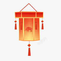 中秋节大红灯笼装饰元素素材