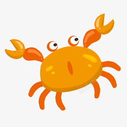 手绘海鲜黄色的螃蟹插画素材
