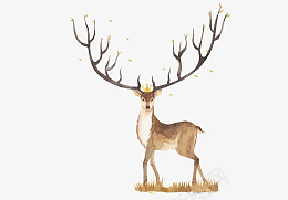 踏秋寻来鹿png免抠素材_88icon https://88icon.com 鹿 秋天 皇冠 树叶