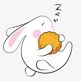 抱着月饼的兔子png免抠素材_88icon https://88icon.com 中秋 兔子 星星 月饼 兔子吃月饼 黄色 祥云 白色 抱着 睡觉