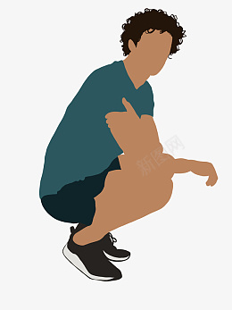 蹲着的男的插画人物素材卷头发png免抠素材_88icon https://88icon.com 男的 插画 人物 素材