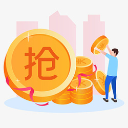 贷款金融金币小场景素材