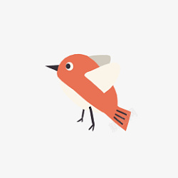 卡通橙色的小鸟免抠图坟素材