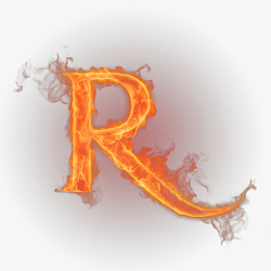 附身火焰效果字母R高清图片
